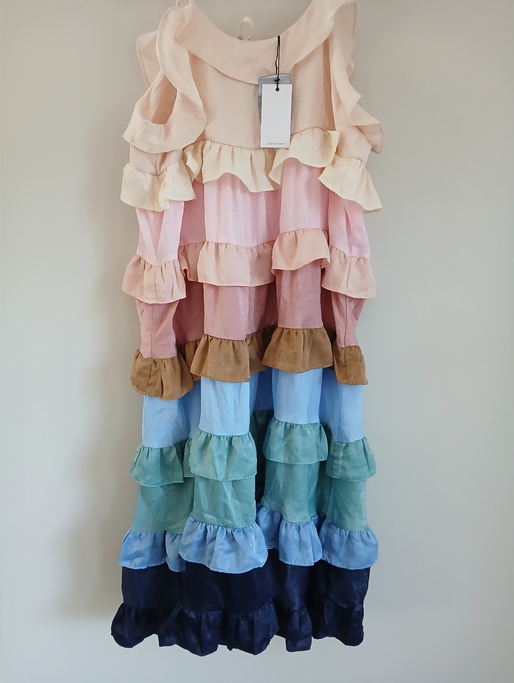 NEW CEZELE boho Tiered Dress Multicolor Nwt